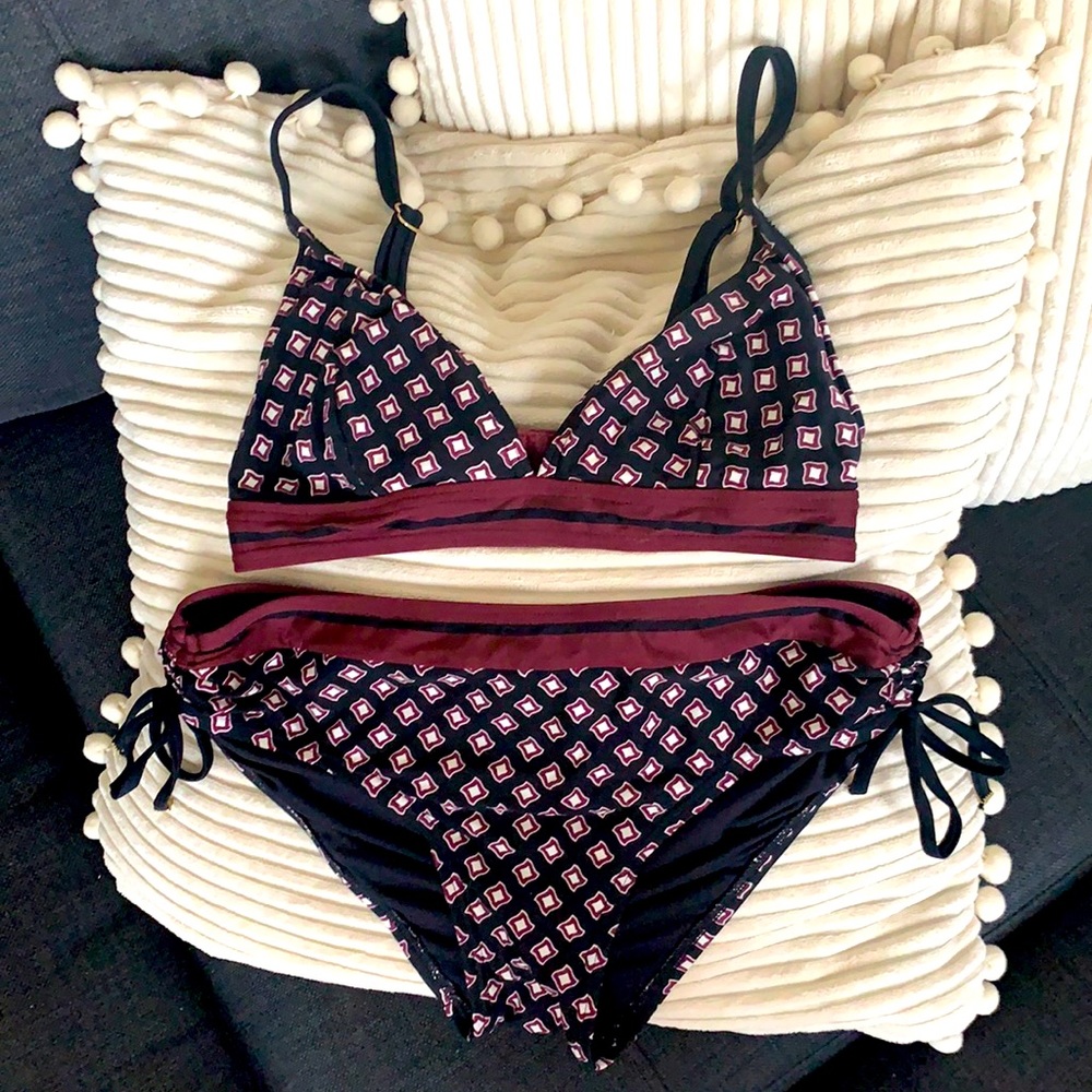 Kate Spade Matching Pattern Bikini Set